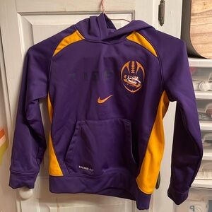 nike youth lsu tigers hoodie, football, size 7
